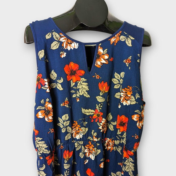 MARKET & SPRUCE Evander Stitch Fix Blue Floral Dress Size Medium NEW - Picture 6 of 9